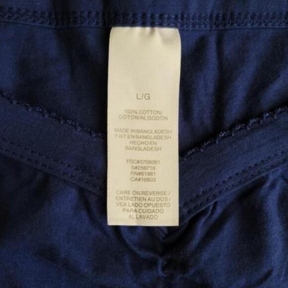 Solid Blue Cami Ruched Tank Top 100% Cotton Size Large - Picture 5 of 5